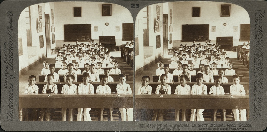 Filipino students in Boys’ Normal High School. Manila, P. I.